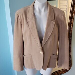 ULTRA SUEDE ONE BUTTON VTG BLAZER JACKET COUNT ROMI SIZE 16